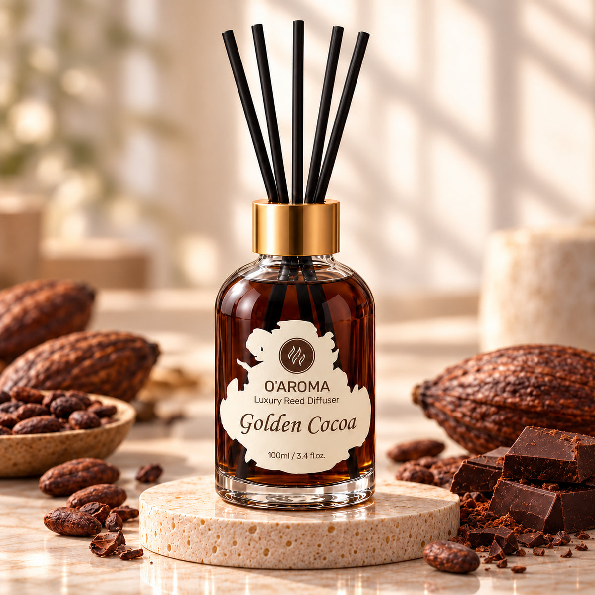 Golden Cocoa Reed Diffuser – 100ml