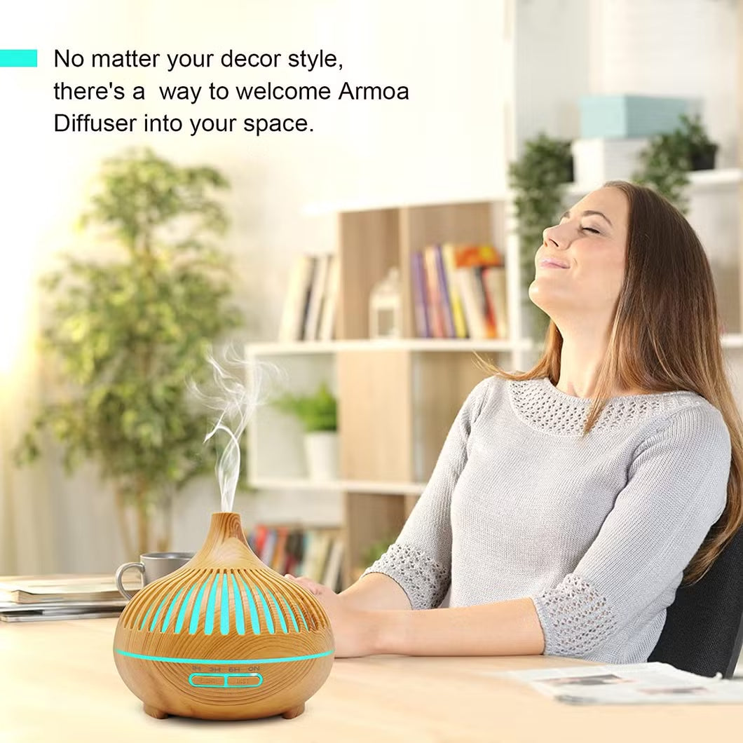 550ml Aroma Humidifier Diffuser for Large Room with Remote Control | Includes 5 Organic Essential Oils