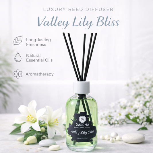 Valley Lily Bliss Reed Diffuser – Lily of the Valley Luxury Home Fragrance with Natural Essential Oils (100ml)