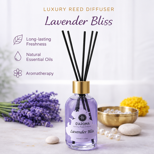 Luxury Reed Diffuser Collection – Lavender, Jasmine, Lily & Gardenia Home Fragrance with Natural Essential Oils (100ml)